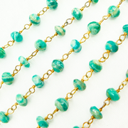 Amazonite Gold Plated Wire Chain